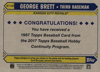 2017 Topps - 1987 Topps Baseball 30th Anniversary Chrome Silver Pack (Series Two) #87-GB George Brett Back