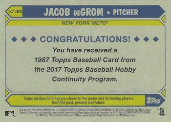 2017 Topps - 1987 Topps Baseball 30th Anniversary Chrome Silver Pack (Series Two) #87-JDG Jacob deGrom Back