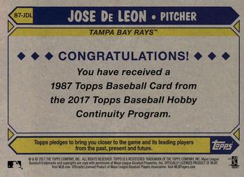 2017 Topps - 1987 Topps Baseball 30th Anniversary Chrome Silver Pack (Series Two) #87-JDL Jose De Leon Back