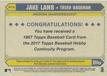 2017 Topps - 1987 Topps Baseball 30th Anniversary Chrome Silver Pack (Series Two) #87-JL Jake Lamb Back