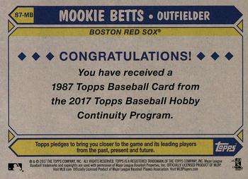 2017 Topps - 1987 Topps Baseball 30th Anniversary Chrome Silver Pack (Series Two) #87-MB Mookie Betts Back