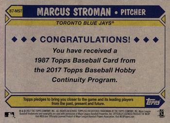 2017 Topps - 1987 Topps Baseball 30th Anniversary Chrome Silver Pack (Series Two) #87-MST Marcus Stroman Back