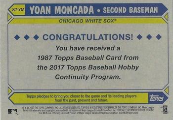 2017 Topps - 1987 Topps Baseball 30th Anniversary Chrome Silver Pack (Series Two) #87-YM Yoan Moncada Back