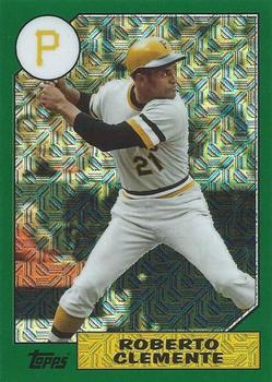 2017 Topps - 1987 Topps Baseball 30th Anniversary Chrome Silver Pack Green Refractor (Series Two) #87-RCL Roberto Clemente Front