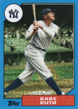 2017 Topps - 1987 Topps Baseball 30th Anniversary Chrome Silver Pack Blue Refractor (Series Two) #87-BR Babe Ruth Front
