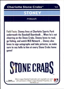 2012 Grandstand Charlotte Stone Crabs #NNO Stoney Back