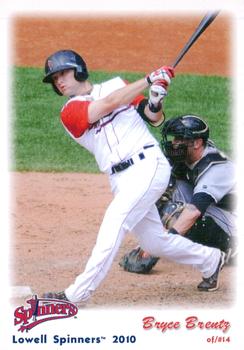 2010 Grandstand Lowell Spinners #NNO Bryce Brentz Front