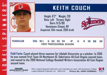 2010 Grandstand Lowell Spinners #NNO Keith Couch Back