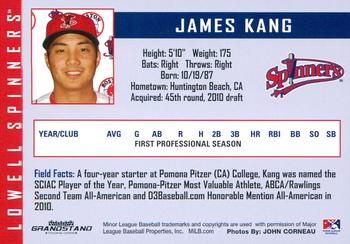2010 Grandstand Lowell Spinners #NNO James Kang Back