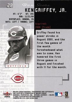 2002 Fleer Box Score #28 Ken Griffey, Jr. Back