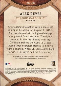 2017 Topps Tier One - Break Out Autographs #BOA-ARY Alex Reyes Back