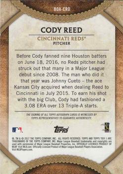 2017 Topps Tier One - Break Out Autographs #BOA-CRD Cody Reed Back