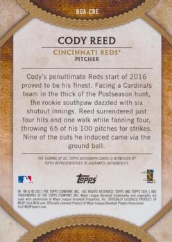 2017 Topps Tier One - Break Out Autographs #BOA-CRE Cody Reed Back