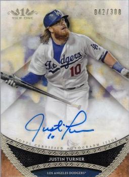 2017 Topps Tier One - Prime Performers Autographs #PPA-JTU Justin Turner Front