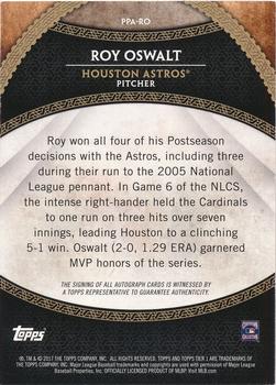 2017 Topps Tier One - Prime Performers Autographs #PPA-RO Roy Oswalt Back