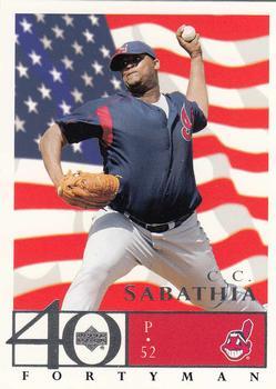 2003 Upper Deck 40-Man - Red White and Blue #104 CC Sabathia Front