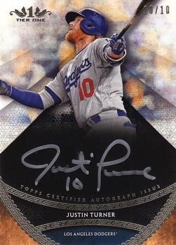 2017 Topps Tier One - Prime Performers Autographs Silver Ink #PPA-JTR Justin Turner Front