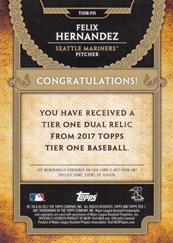 2017 Topps Tier One - Tier One Relics Dual #T1DR-FH Felix Hernandez Back