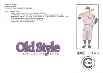 1992 Old Style Chicago Cubs #NNO Ferguson Jenkins Back