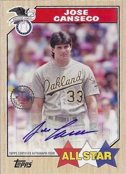 2017 Topps - 1987 Topps Baseball 30th Anniversary Rookie and All-Star Edition Autographs #1987A-JCA Jose Canseco Front