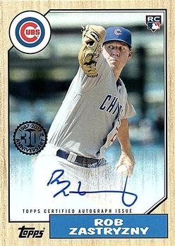 2017 Topps - 1987 Topps Baseball 30th Anniversary Rookie and All-Star Edition Autographs #1987A-RZ Rob Zastryzny Front