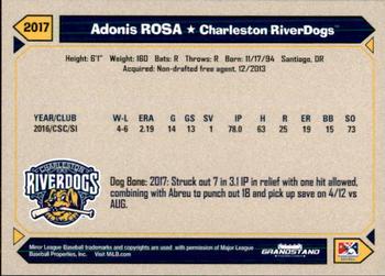 2017 Grandstand Charleston RiverDogs #NNO Adonis Rosa Back
