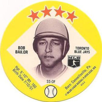 1978 Saga Discs #NNO Bob Bailor Front