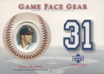 2003 Upper Deck Game Face - Game Face Gear #GG-GM Greg Maddux Front