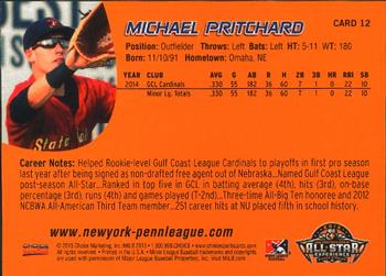 2015 Choice New York-Penn League All-Stars #12 Michael Pritchard Back