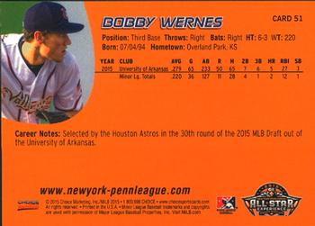 2015 Choice New York-Penn League All-Stars #51 Bobby Wernes Back