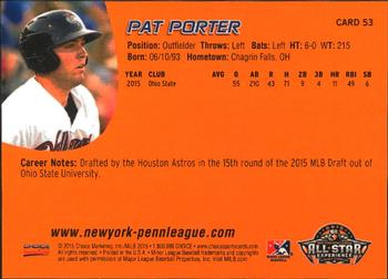2015 Choice New York-Penn League All-Stars #53 Pat Porter Back
