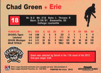 2015 Grandstand Erie SeaWolves #NNO Chad Green Back