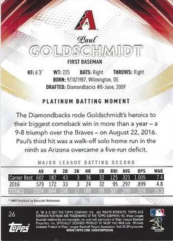 2017 Bowman Platinum - Ice #26 Paul Goldschmidt Back