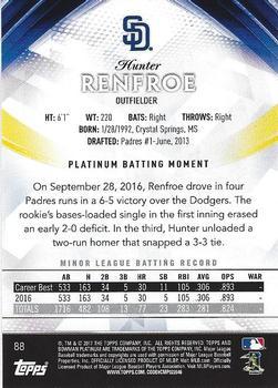 2017 Bowman Platinum - Ice #88 Hunter Renfroe Back