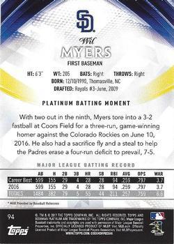 2017 Bowman Platinum - Ice #94 Wil Myers Back