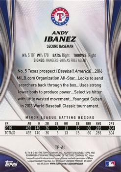 2017 Bowman Platinum - Top Prospects #TP-AI Andy Ibanez Back