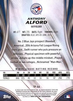 2017 Bowman Platinum - Top Prospects Royal Blue #TP-AA Anthony Alford Back