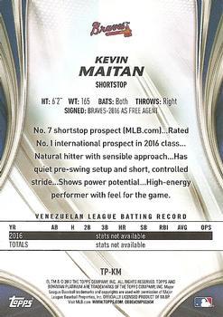 2017 Bowman Platinum - Top Prospects Orange #TP-KM Kevin Maitan Back