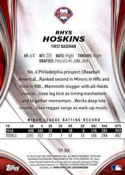 2017 Bowman Platinum - Top Prospects Orange #TP-RH Rhys Hoskins Back