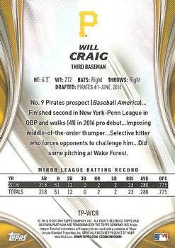 2017 Bowman Platinum - Top Prospects Ice #TP-WCR Will Craig Back