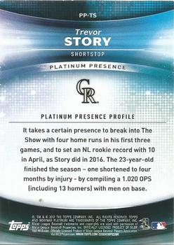 2017 Bowman Platinum - Platinum Presence Green #PP-TS Trevor Story Back