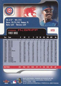 2002 Fleer Focus Jersey Edition #119 Fred McGriff Back