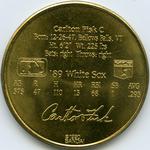1990 Bandai Sport Star Collector Coins #NNO Carlton Fisk Back