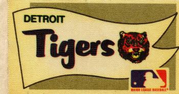 1975 Fleer Official Major League Patches - Pennants #NNO Detroit Tigers Pennant Front
