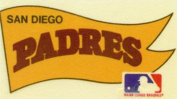 1975 Fleer Official Major League Patches - Pennants #NNO San Diego Padres Pennant Front