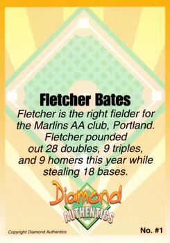 2000 Diamond Authentics Autographs - Base Set (unsigned) #1 Fletcher Bates Back