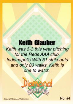 2000 Diamond Authentics Autographs - Base Set (unsigned) #4 Keith Glauber Back