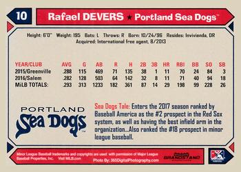 2017 Grandstand Portland Sea Dogs #NNO Rafael Devers Back