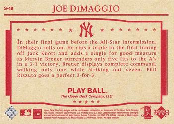 2003 Upper Deck Play Ball - Yankee Clipper 1941 Streak #S-48 Joe DiMaggio Back