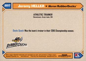 2017 Grandstand Akron RubberDucks #NNO Jeremy Heller Back